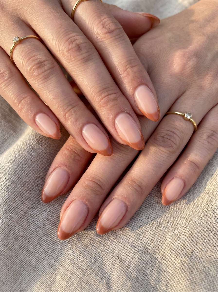 Burnt Peach French Tips – gepflegte Nagelidee 2026